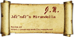 Jónás Mirandella névjegykártya