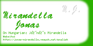 mirandella jonas business card